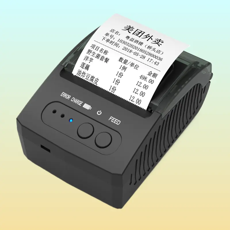 POS-5811 Mini Size Thermal Receipt Printer, Portable Bluetooth 4.0 Wireless Device for Thermal Paper Order Slips, Transaction Bills, Small Adhesive Labels