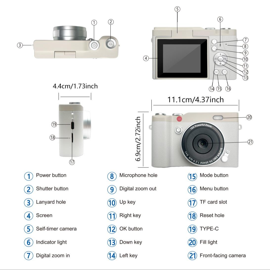 Student Camera, Pocket Camera With Crystal Lanyard, Flip Screen Portable Camera For Teens, Entry-Level Digital Camera With 32Gb Memory Card, Camera With Built-In Filter Function, High Definition Camera, Perfect For Back-To-School Season, Video Recording