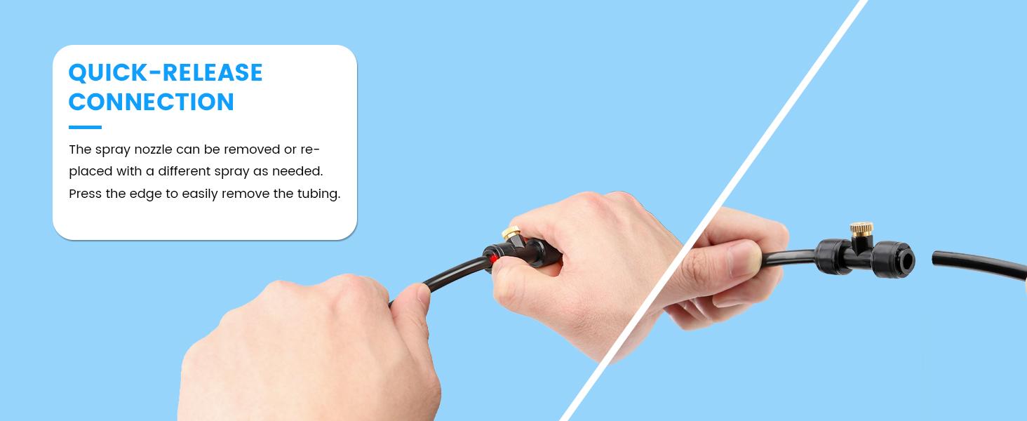 MIXC 75 FT utomhuskylsystem för dimning – 23 mässingsmunstycken + ¾″ adapter – direkt sänkning till 73 °F / 23 °C – Uteplats • Bakgård • Växthus • Hästgård Multifunktion