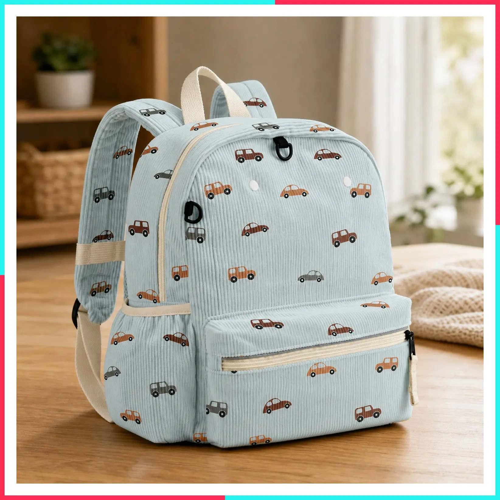 Corduroy Toddler Backpack for Boys and Girls - Kids Preschool Backpack