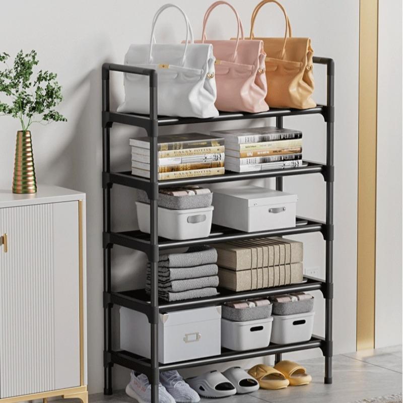 4 Layer Multi-Spec Shoe Rack Shelf, Space Saving Storage Organizer, Home Office Dormitory Use, Wall Closet Entrance Design