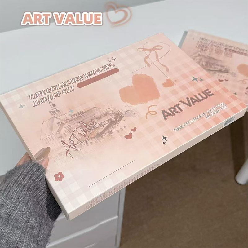 Art Value, Cosmetics Kit, Makeup Combo, Cosmetic Face Makeup Sets, Lip Gloss Blush Eyeshadow Powder Compact, Commuter Simple Makeup Necklace Kit, Full Makeup Equipment, Daily Makeup Kit