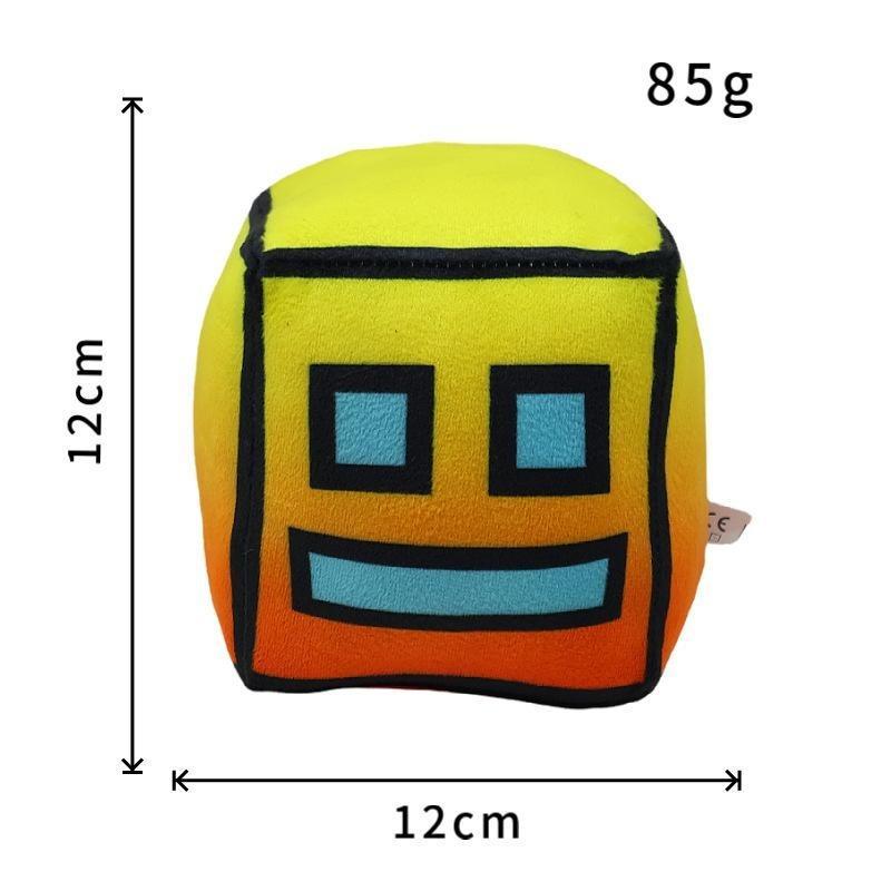 Soft Geometry Dash Cube Plush Toy Set, Cute Game Character Stuffed Plushies, Lovely Room Decor, Funny Birthday Holiday Presents for Children & Game Fans