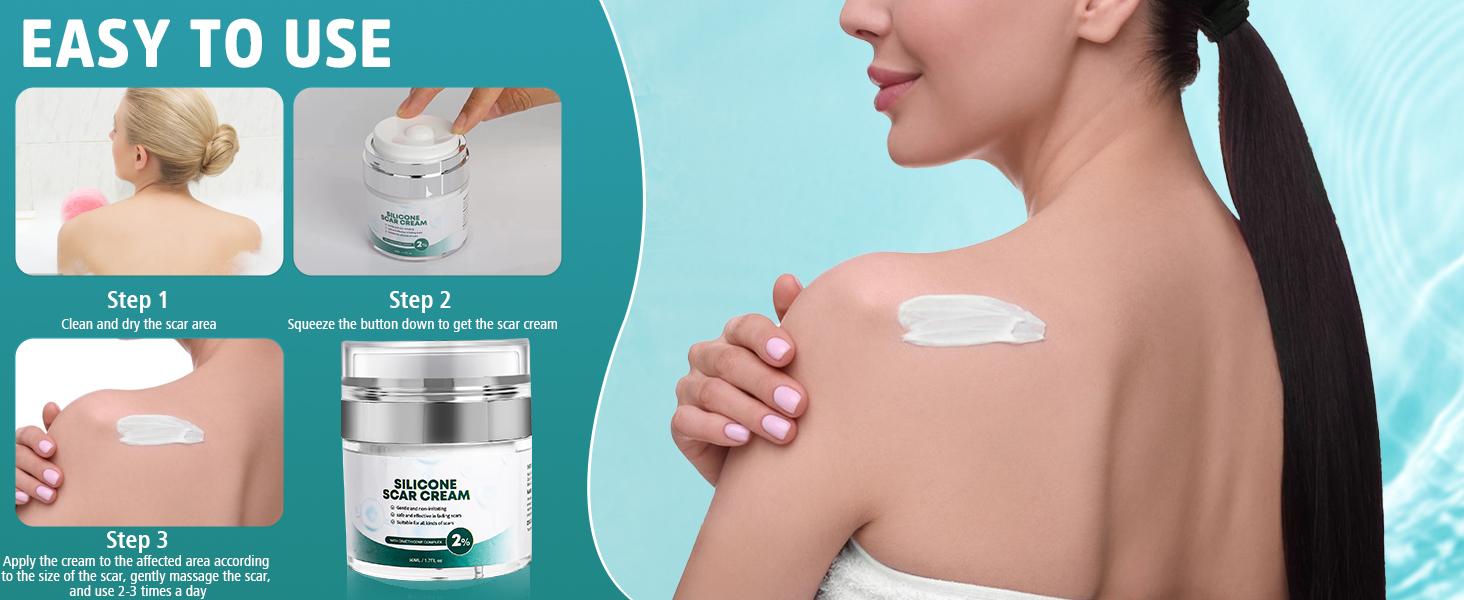 Scar Removal Gel Advanced Silicone Cream for Old  New Scars Surgery Stretch Marks 1.7oz