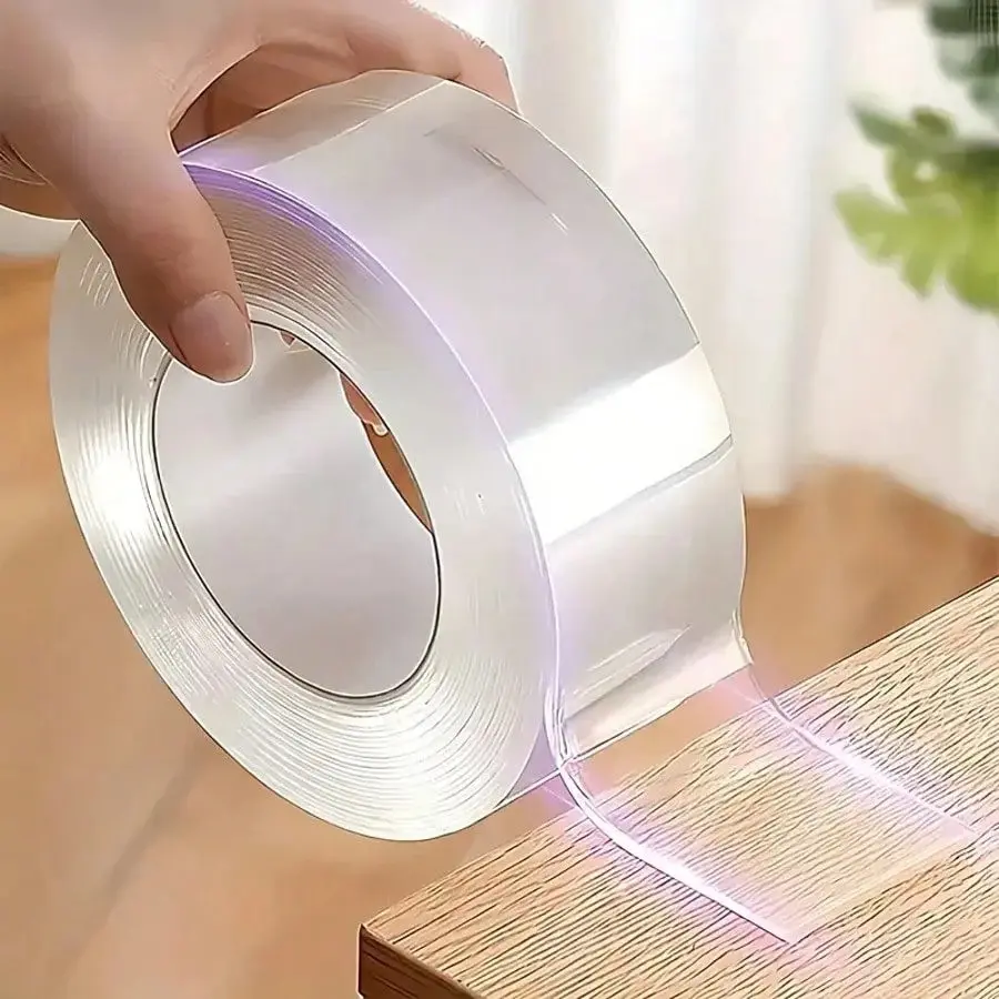 Transparent Nano Double-Sided Tape, Waterproof Reusable Strong Adhesive, Command Strip Alternative, Home Decor, Frames, Posters, Bathroom, Kitchen