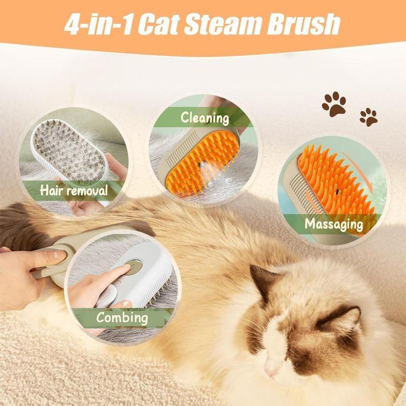 Cat Dog Hair Remover, Adjustable Pet Hair Remover,Pet Steamy Mist,Steam Pet Brush for Pet Hair 3-IN-1 Steamy Cat Brush Grooming Comb for Dogs Steam Brush for Cats Remove Flying Fur Steam Advanced Pet Hair Removal Comb pet pal brush, Fur Removal Tool