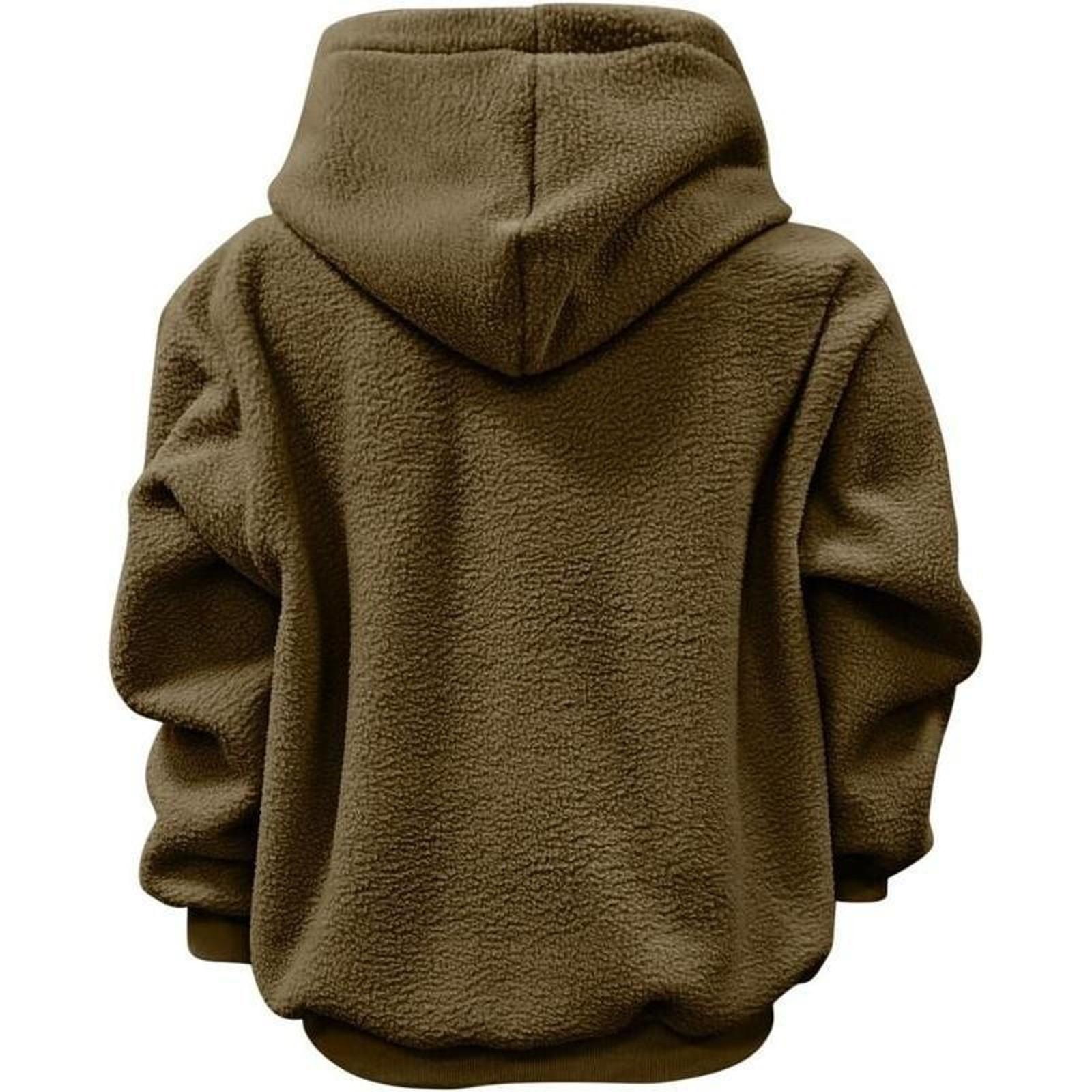 Winter Thick Waterproof Fleece Hoodie Jacket with Front Carry Pouch for Small Cats and Dogs Outdoor Use Normal Type