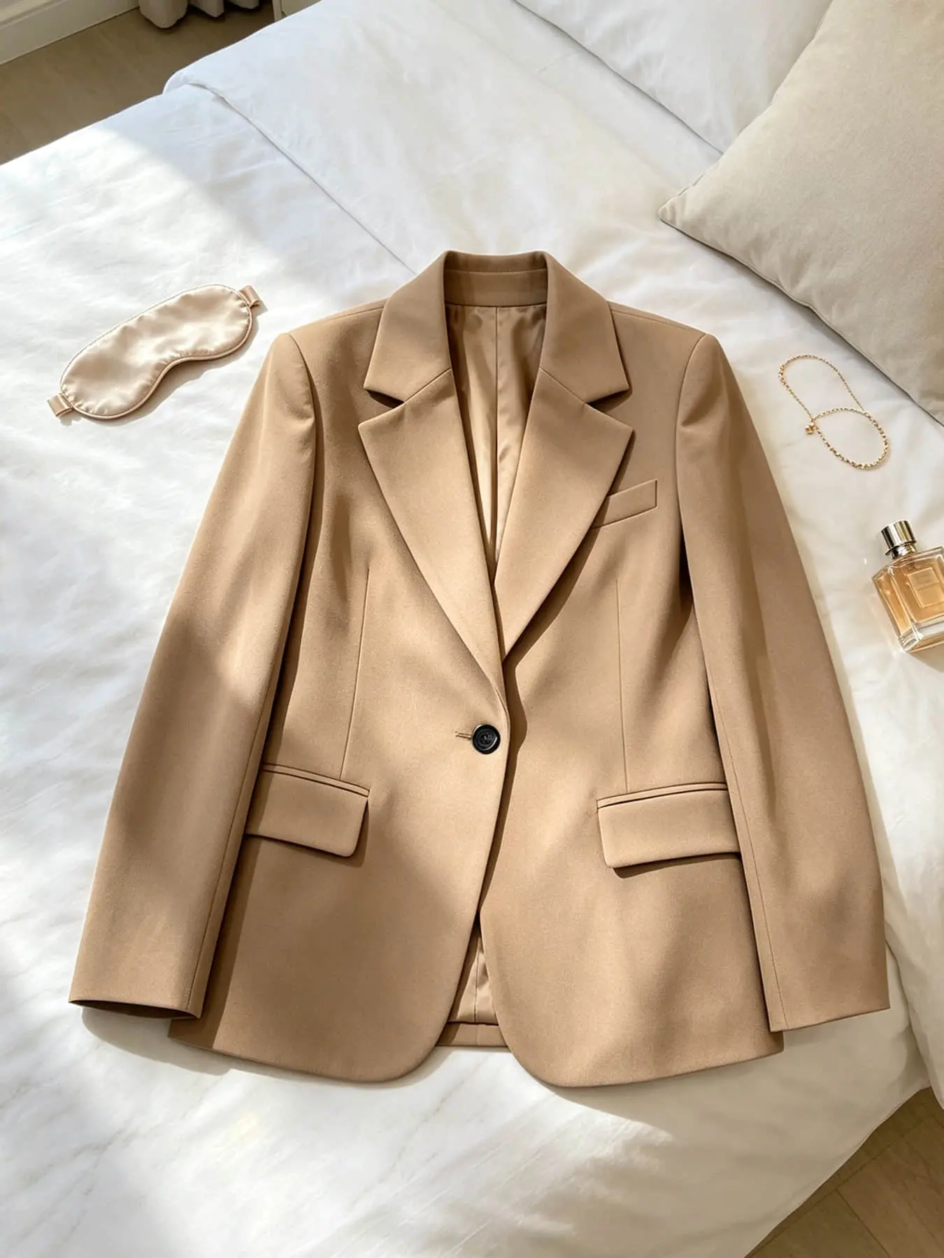 Women's Fashion Solid Color Premium Casual Minimalist Blazer, Commuter Loose Fit Slimming Professional Petite Suit, Autumn/Winter New Arrival, Ideal for Daily Commutes, Business Meetings, and Casual Outings