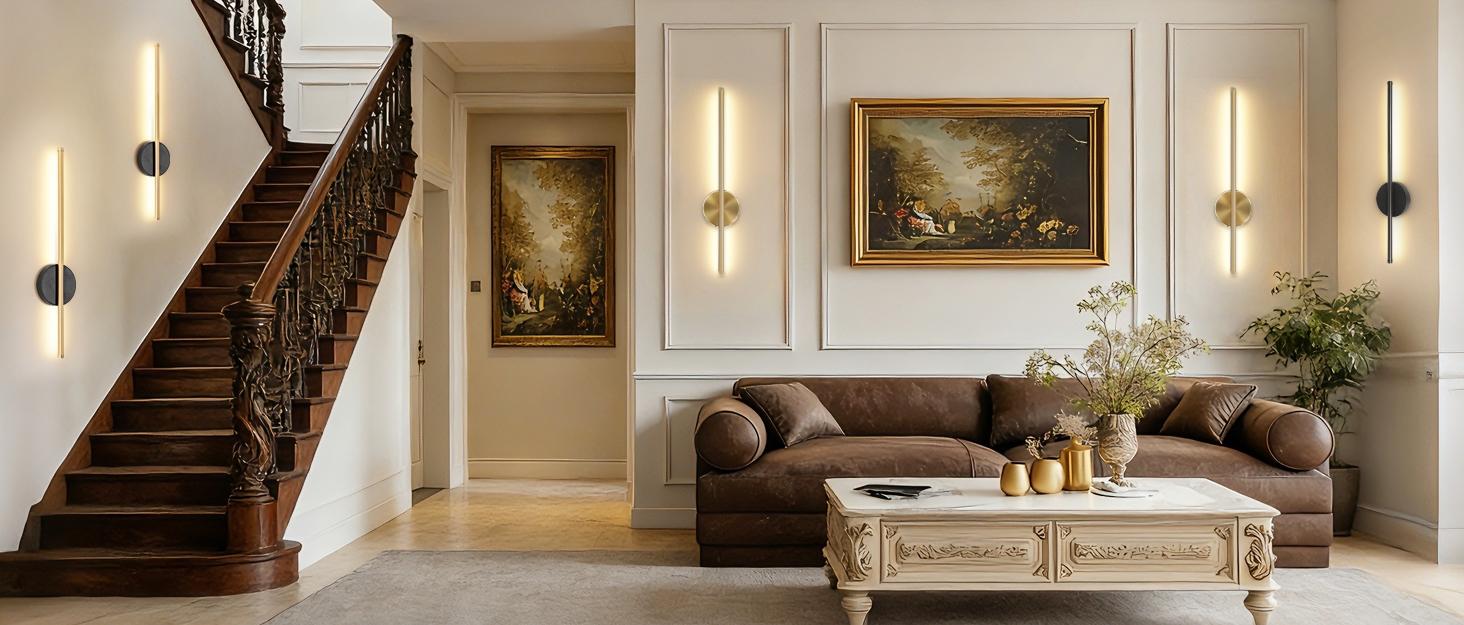 2pcs Gold/Black Recharging Wall Lamp 50cm/19.7inch LED Wall Sconces With Remote Control Magnetic Install For Bedside Hallway Stairwell Cloakroom Art Home Decor Fixture