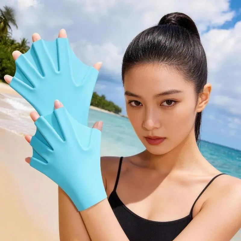 New Universal Swimming Training Silicone Speed-Enhancing Hand Paddles Lightweight and Portable Comfortable for Adults
