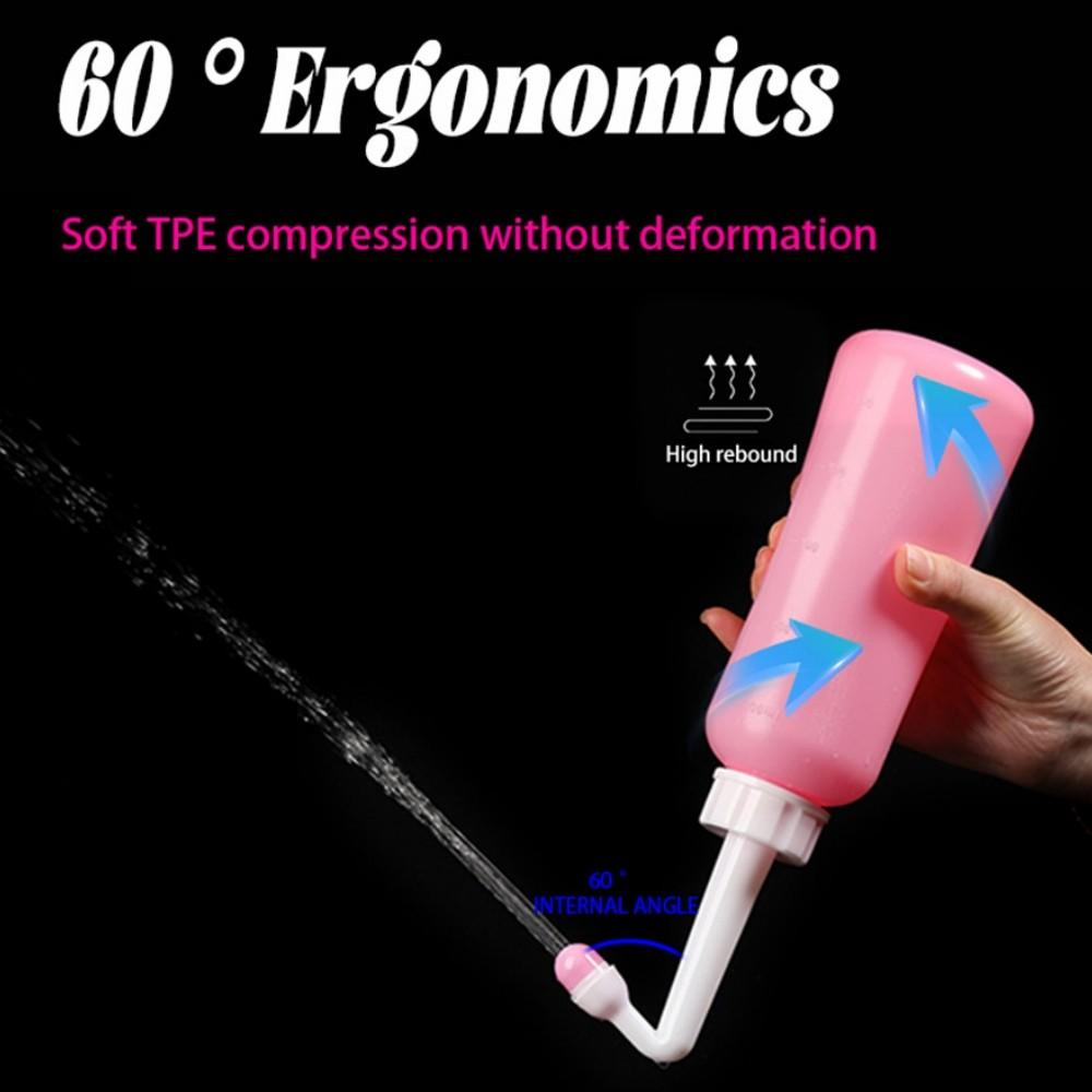 16.9oz/500ML Large Capacity Travel Bidet Bottle for Women, Portable Handheld Bidet for Female Hygiene and Cleansing, Butt Cleaner with Dual Flush Options-Short and Long(for inside clean)