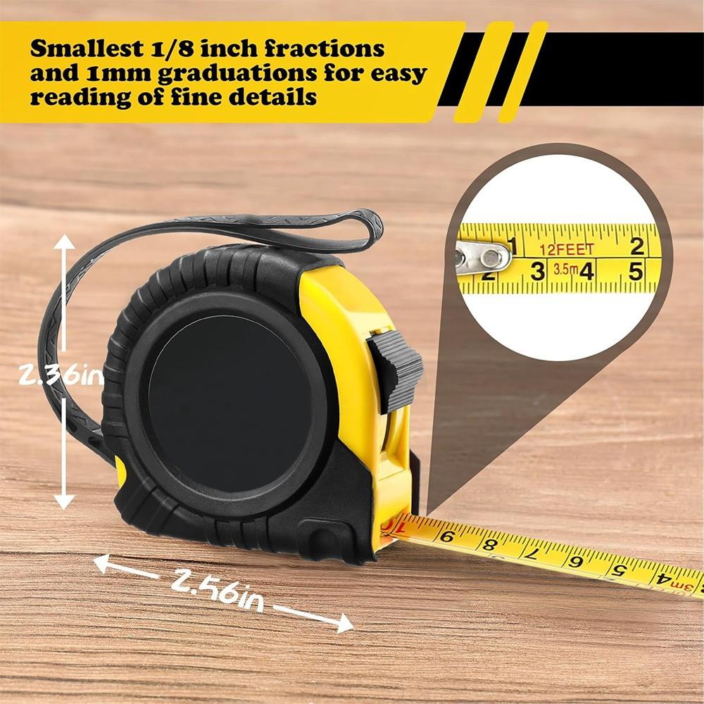 Portable Retractable Measuring Tape with Durable Lanyard, High Precision Wear-Resistant, Easy Read Steel Tape, Construction Tools
