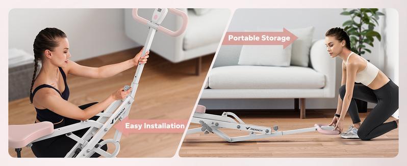 Merach Squat Machine Glutes Workout Adjustable Resistance Foldable Exercise Equipment Leg Exercise Machine with 350lbs Weight Capacity, Rowing Machine,  TikTokShopBlackFriday, Christmas gift