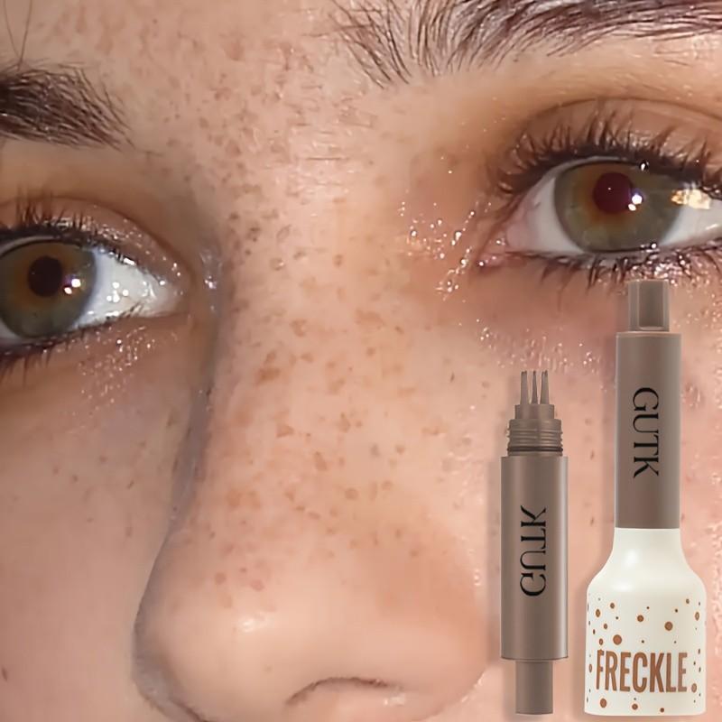 Waterproof Freckle Stamp Pen, 5-Point Natural Fake Freckles Makeup Pen, Quick-Dry & Smudge-Proof Long-Wear, Skin-Friendly Formula, Easy to Create Realistic Freckle Look, 4 Vibrant Shades for All Skin Tones