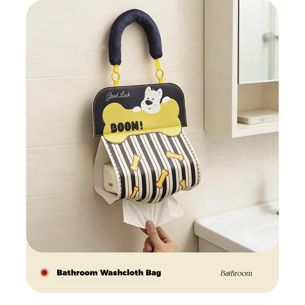 Creative Wall-Mounted Tissue Box, Soft Tissue Storage Bag for Both Bedroom and Kitchen, Fun Hanging Tissue Box.
