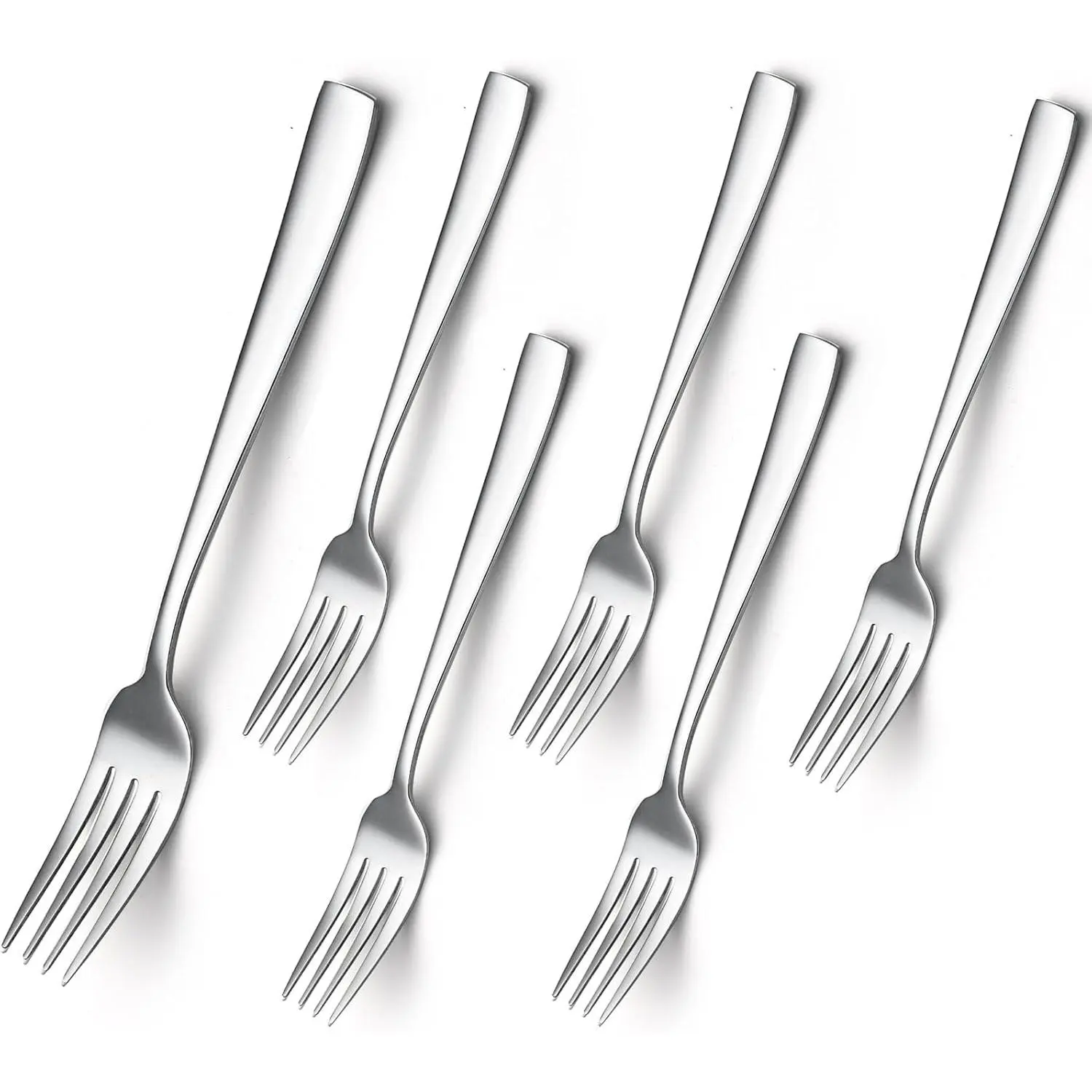 6 count Dinner Forks Set, -Grade Stainless Steel Forks Silverware, Cutlery Fork, Salad Fork, Metal Forks for , Kitchen or Restaurant, Mirror Polished, Dishwasher Safe - 8 Inch