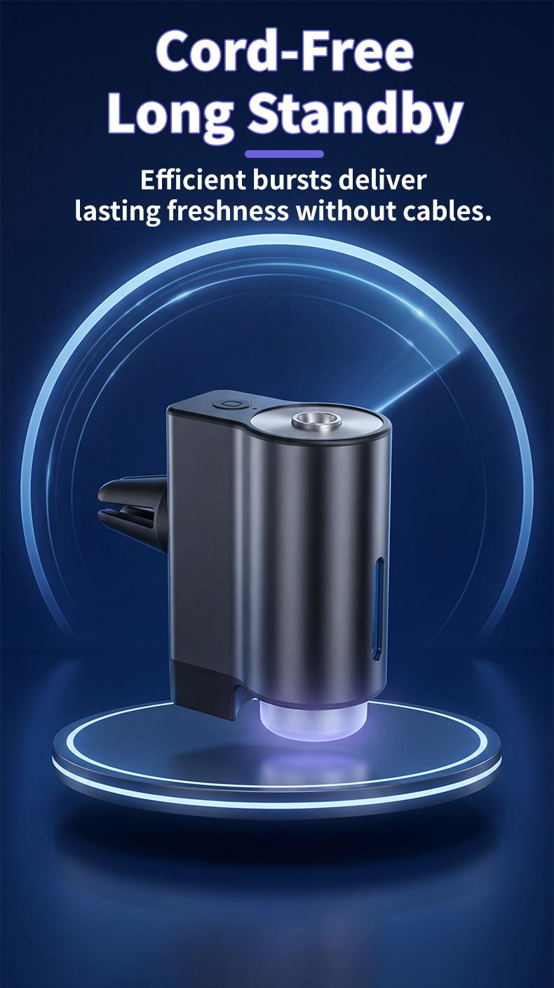 Smart Car Fragrance Diffuser, Air Purifier for Cars, Essential Oil Diffuser, Air Freshener, Includes 3 Bottles, Perfect Gift for Holidays and Birthdays
