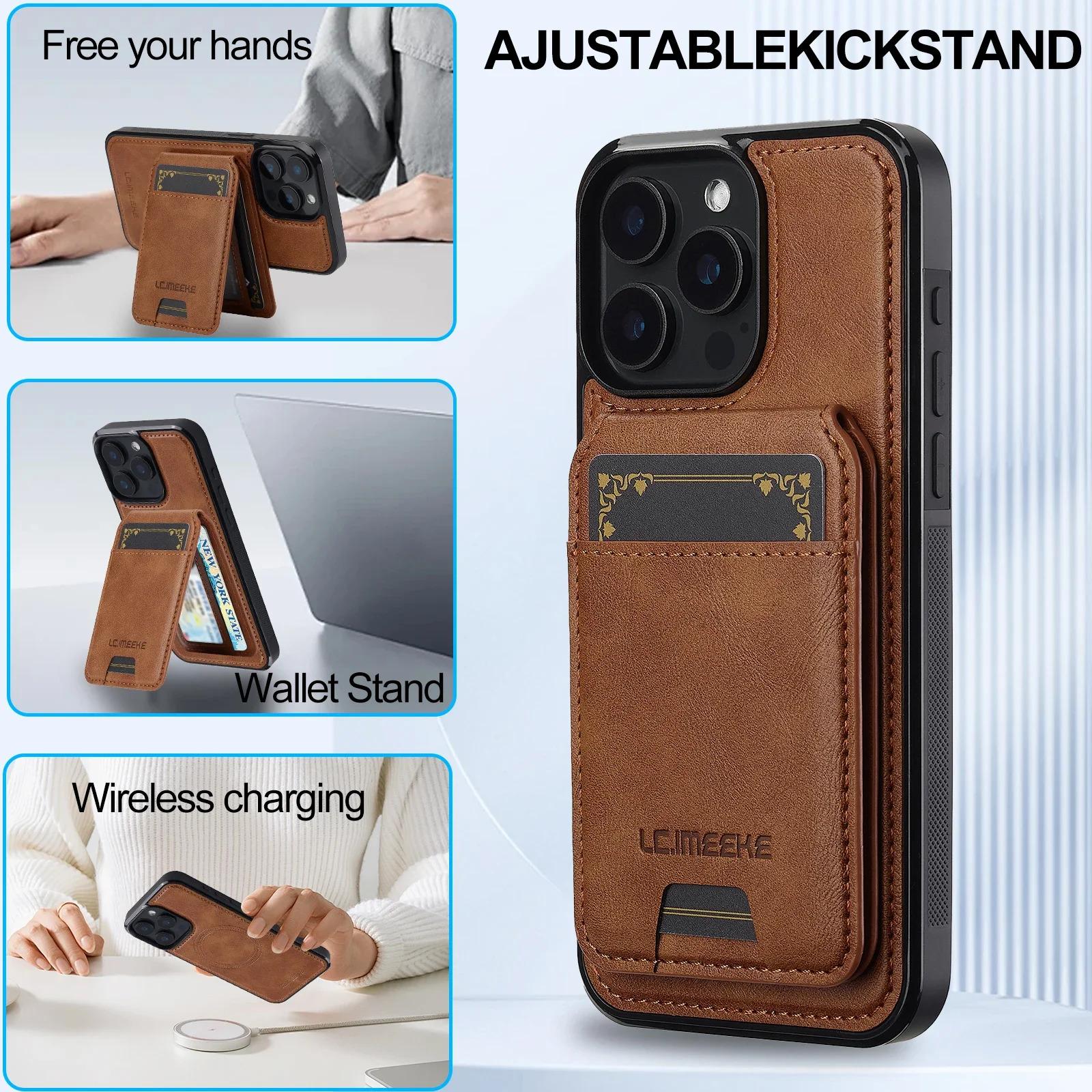 Detachable Magnetic 2 In 1 Leather Case For iPhone 16E 17 1615 14 13 12 11 Pro  Card Pocket Phone Cover
