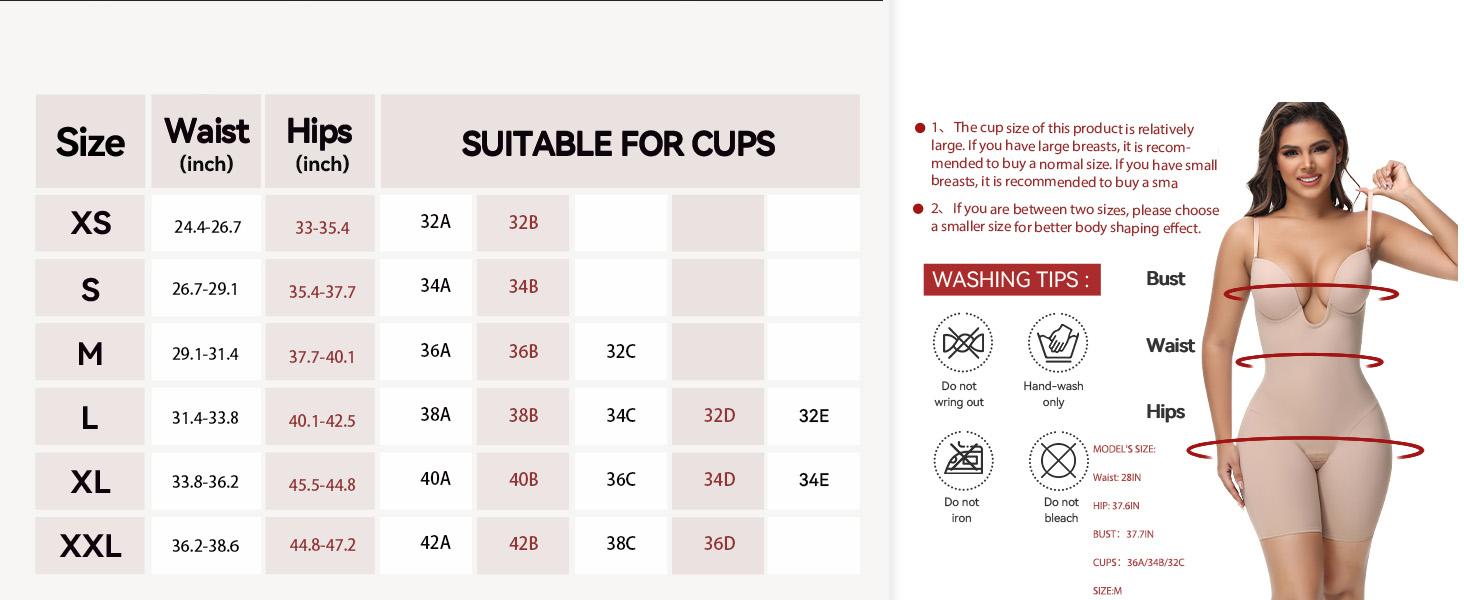 JOSHINE SHAPER Backless Shapewear Strapless Deep U Plunge Bodysuit for Women Built In Bra Tummy Control Low Back Body Shapewear Bridal Womenswear Compression Basic Black Minimalist