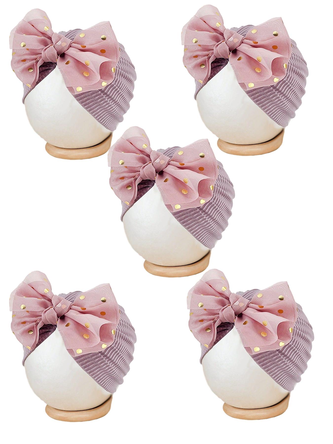 5-piece set of candy-colored cute baby headbands, princess girl hair accessories, suitable daily and all-season wear, with fashionable knot design