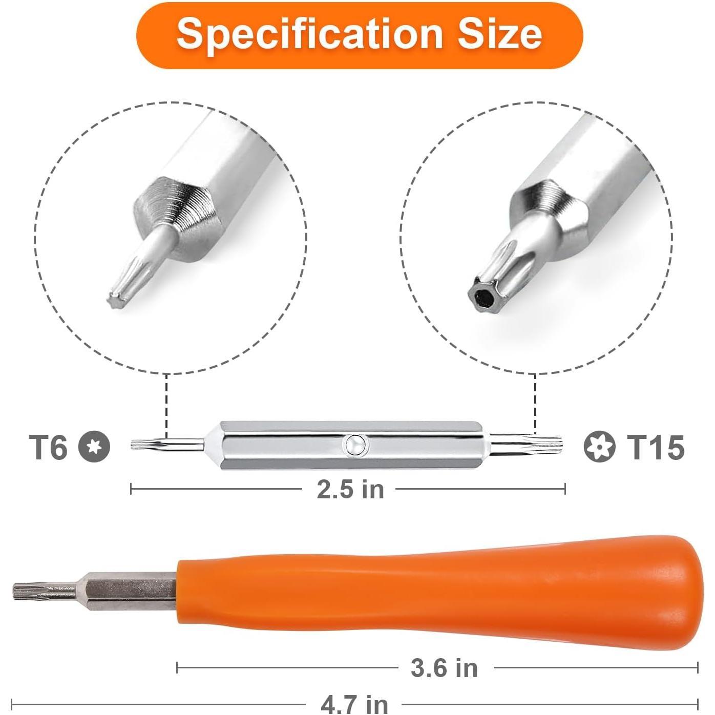 Ring Doorbell   Tool with  Screws,  | Video doorbell  changes, WiFi resets, T6 T15 , 16 count  screw ; orange  tip tool
