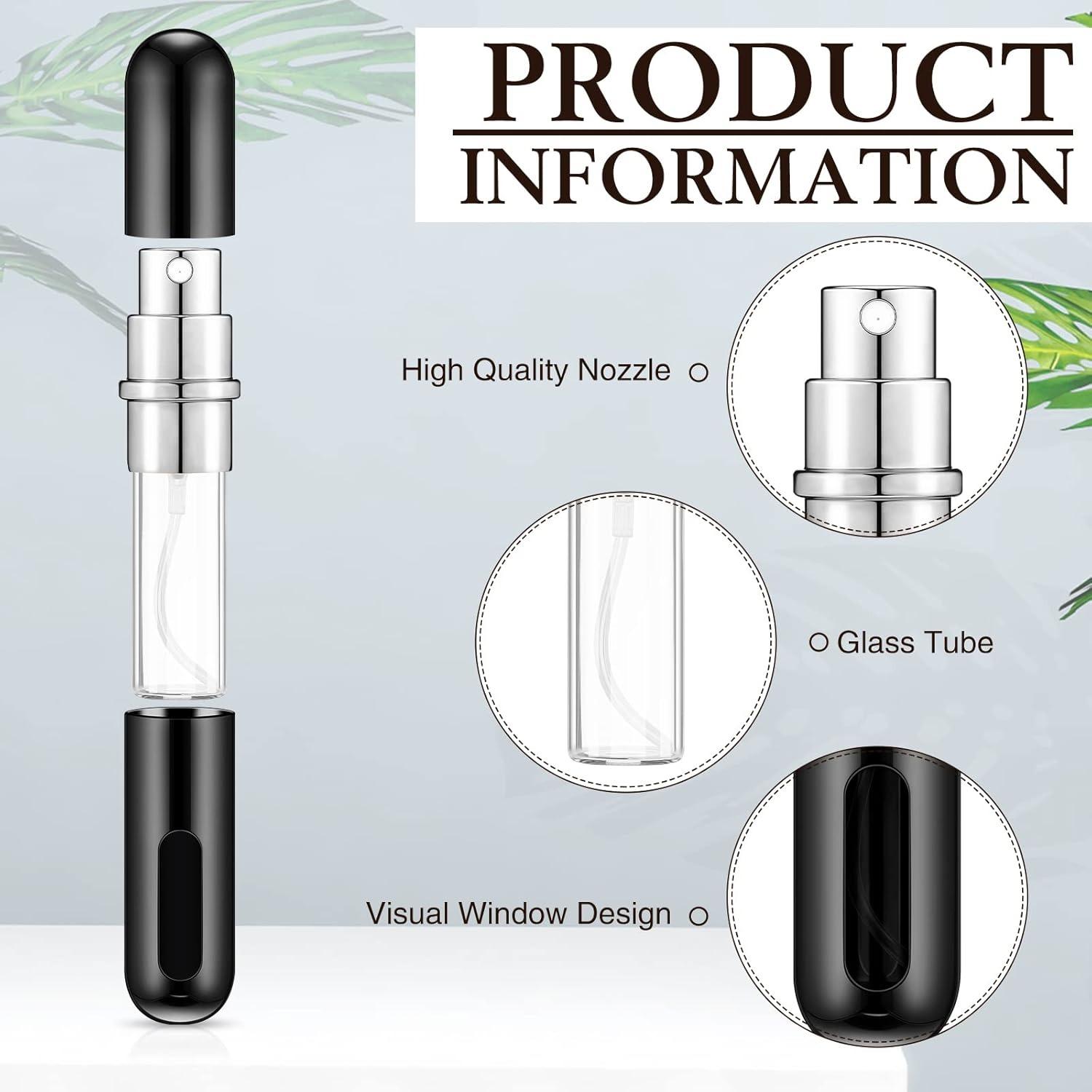 5 PCS Cologne Travel Bottle, Perfume Travel Refillable, Perfume Atomizer, Mini Spray Bottle, Portable Perfume Bottles, and Small Cologne Sprayer for Daily Use, Cosmetics Makeup Tools