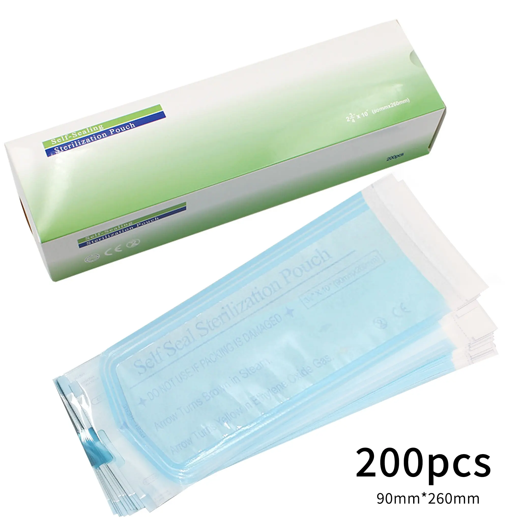 200pcs Disposable Disinfection Bags, Self-Sealing Easy Handling Beauty Sterilization Pouches for Nail Salons, Multi-Size Tool Storage Bags, Hygiene Protection Bags