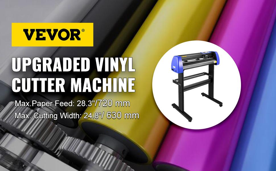 VEVOR Vinyl Cutter, 28 Vinyl Cutter Machine with 20 Blades, Maximum Paper Feed 720mm Vinyl Plotter Cutter Machine with Sturdy Floor Stand Adjustable Force and Speed for Sign Making
