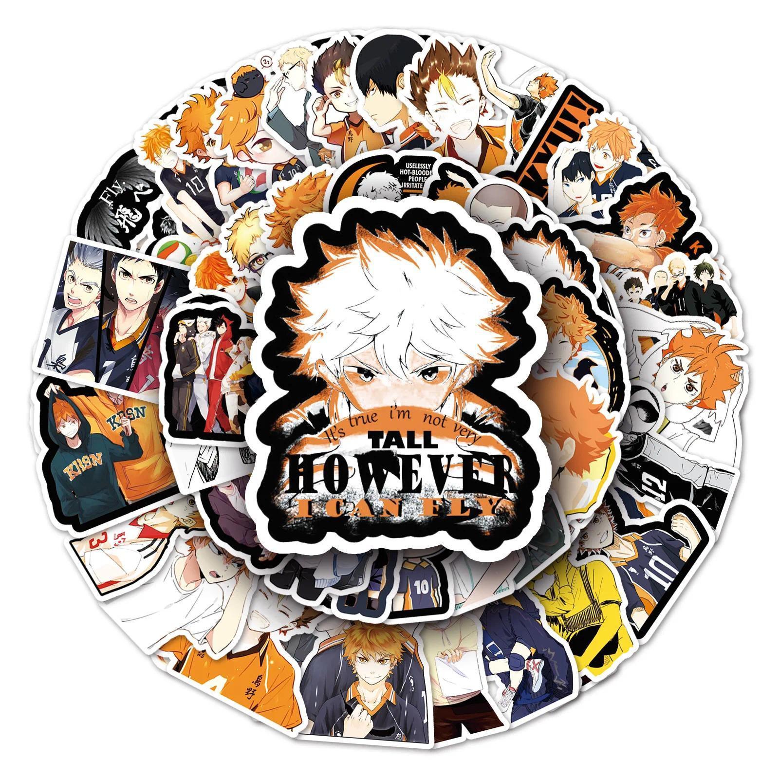 52PCS Haikyuu Stickers Graffiti Stickers DIY Diary Phone Case Handmade Scrapbook Aesthetic Stickers