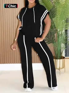 Women's Sporty Two-Piece Set, Striped Hoodie & Loose Pants, Casual Streetwear, Comfortable and Stylish, Perfect for Daily Wear