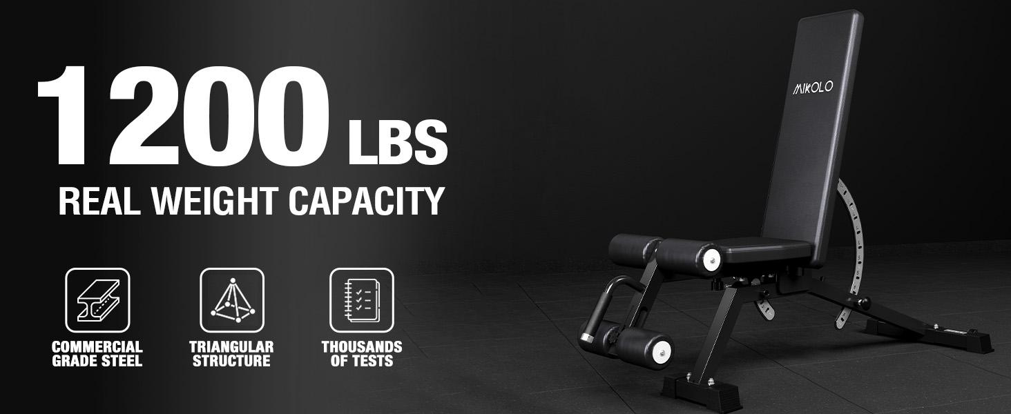 MIKOLO Adjustable Weight Bench, Workout Bench Press Set, Removable Leg Support for Flat Incline Decline Sit Up Bench, Vertical Storage Space-Saving Multi-Functional Home Gym EquipmentMIKOLO SpringStatements