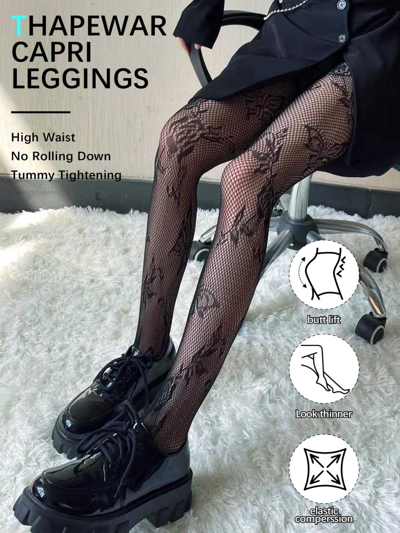 Vintage French Butterfly Floral Mesh Stockings, Romantic Sexy Underwear Pantyhose, Slimming Bottoms, Casual Wear, Boho Style