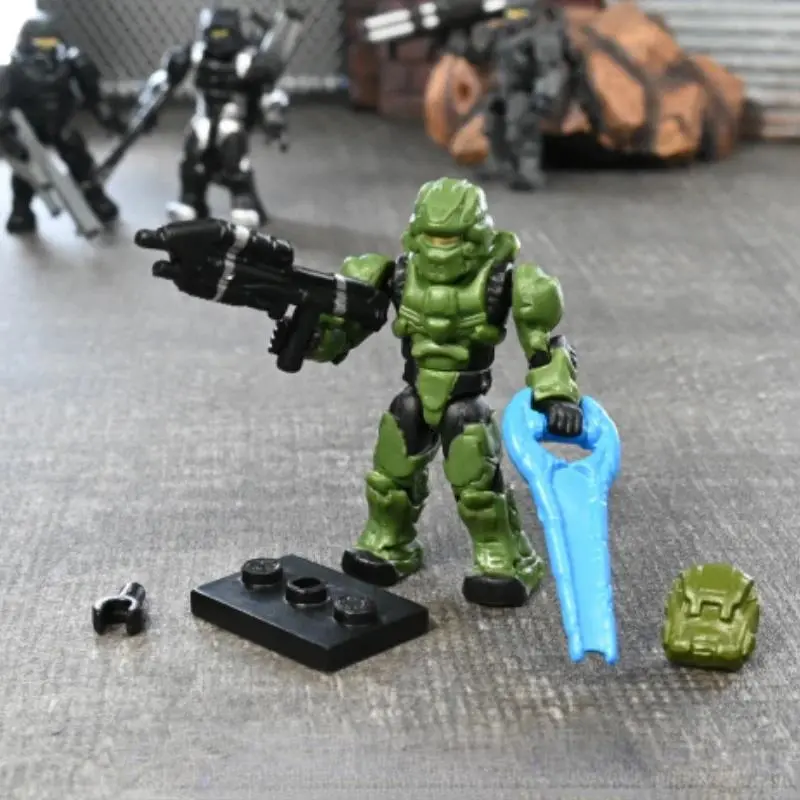 MEGABLOKS Hales Master Chiefs Cortana Kelly Action Figures Joint Movable Doll Soldiers Weapon Model Toys Decorations Kids Gifts