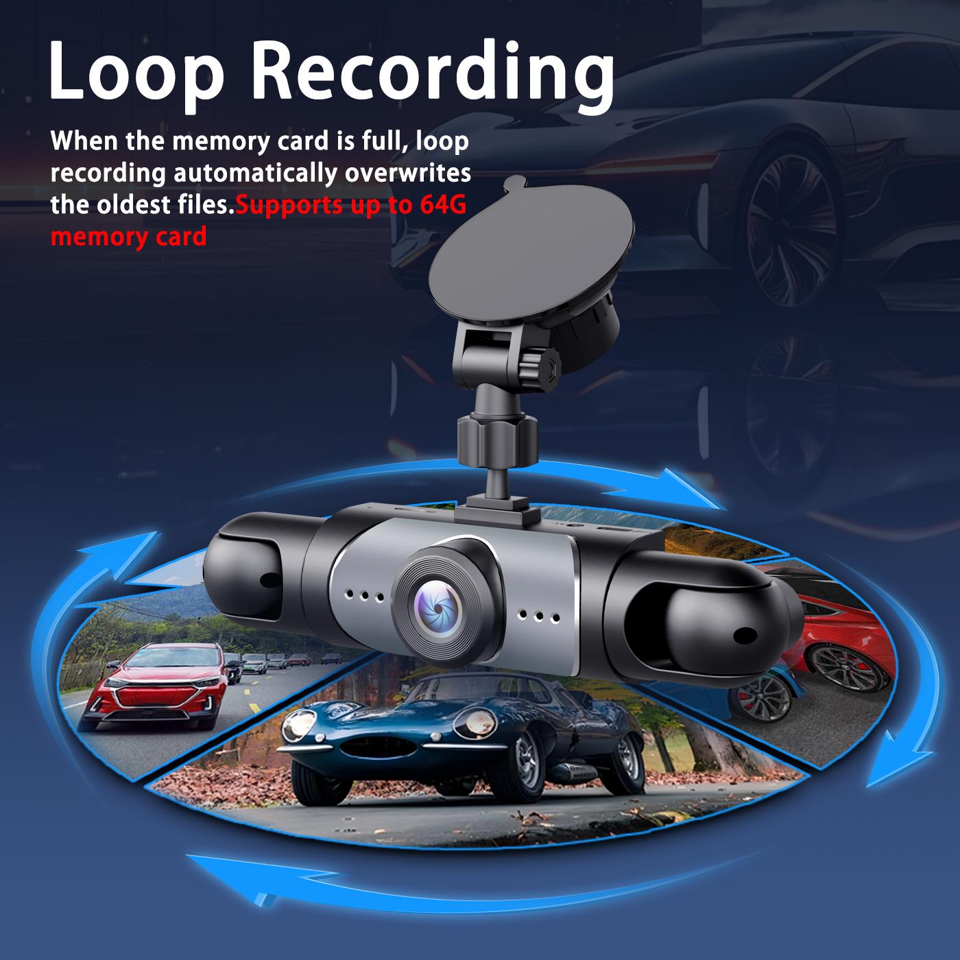4 Channel Car Dash Cam,1080P Car DVR with 64GB Memory Card,Car Video Surveillance with Night Vision,24/7Parking Mode Car DVR Hd Screen Front Rear Left And Right dashcam 4 Channel Car Dash Cam,1080P Car DVR with 64GB Memory Card,Car Video Surveillance with Night Vision,24/7Parking Mode Car DVR Hd Screen Front Rear Left And Right dashcam