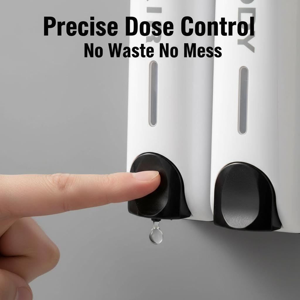 Nordic Minimalist Wall-Mounted Soap Dispenser, Shampoo and Body Wash Liquid Holder, Modern Bathroom Storage Solution for Home and Hotel