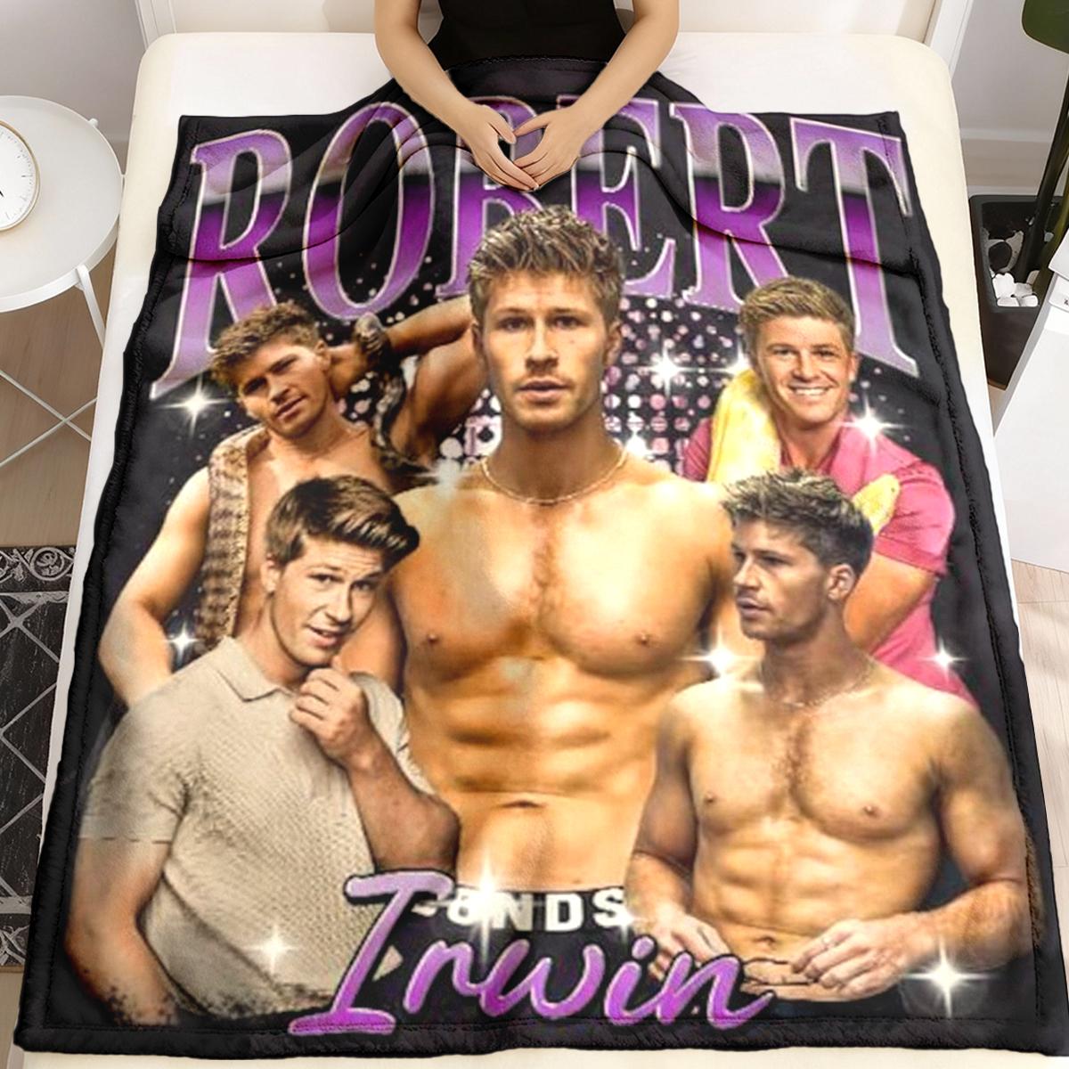 Robert Irwin Starry Patchwork Flannel Throw Blanket, Large Size, Soft Lightweight Warm, Perfect for Bed Sofa Office Camping Travel Christmas Gift