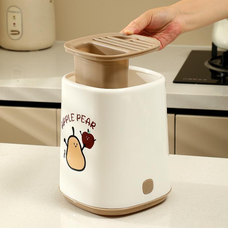 A Versatile Vertical Knife Holder for The Kitchen, Featuring a Rack for Chopsticks And an Integrated Storage Solution for Knives And Spoons