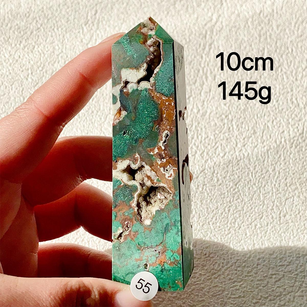 Chrysocolla Crystal Tower Malachite Wand Quartz Point Decor Polished Obelisk  Healing  Reiki Energy Crystal Gem