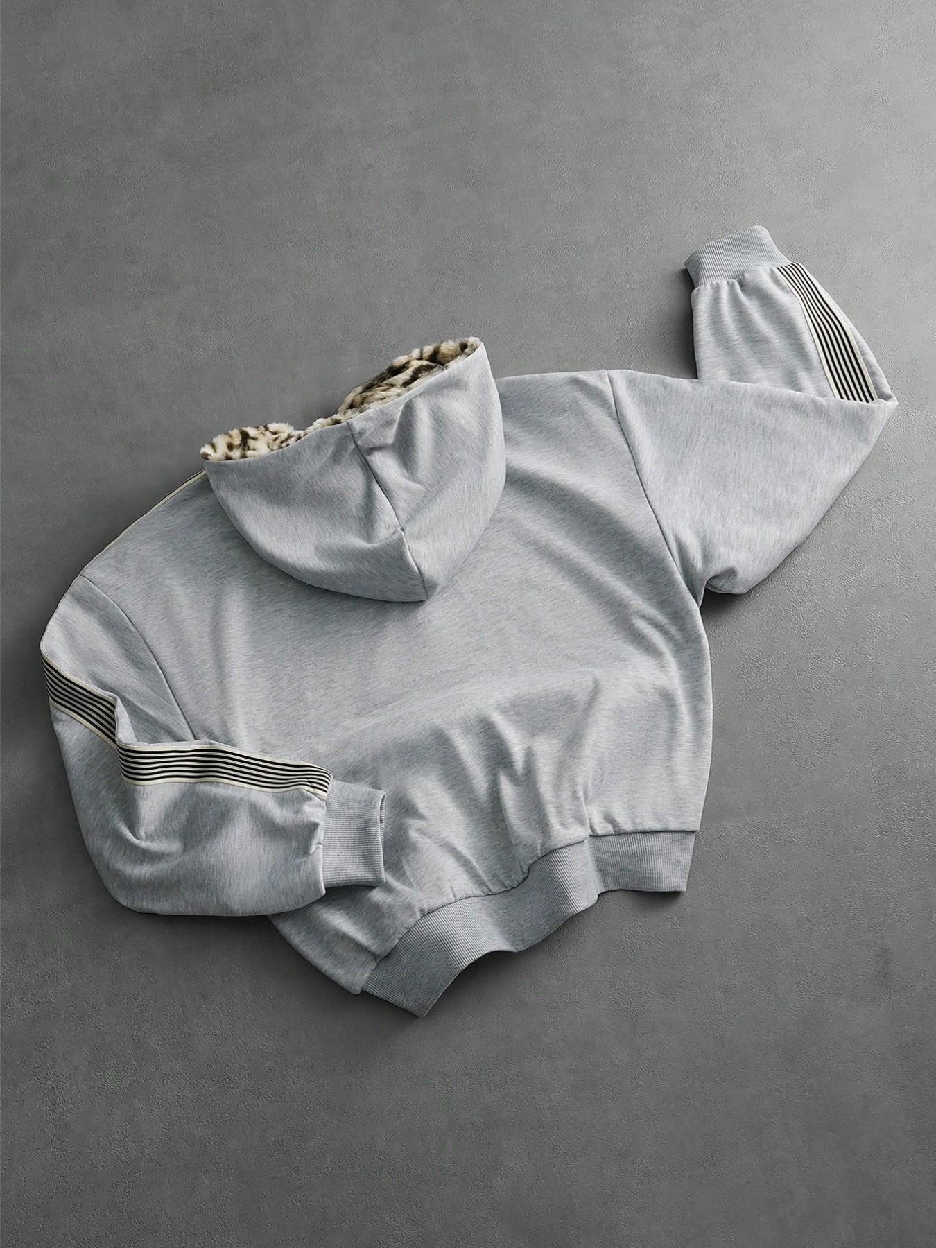 Unisex Leopard Hoodie, Casual Fitted Long Sleeve Pullover, Fall & Winter Essential, Comfortable Daily Wear