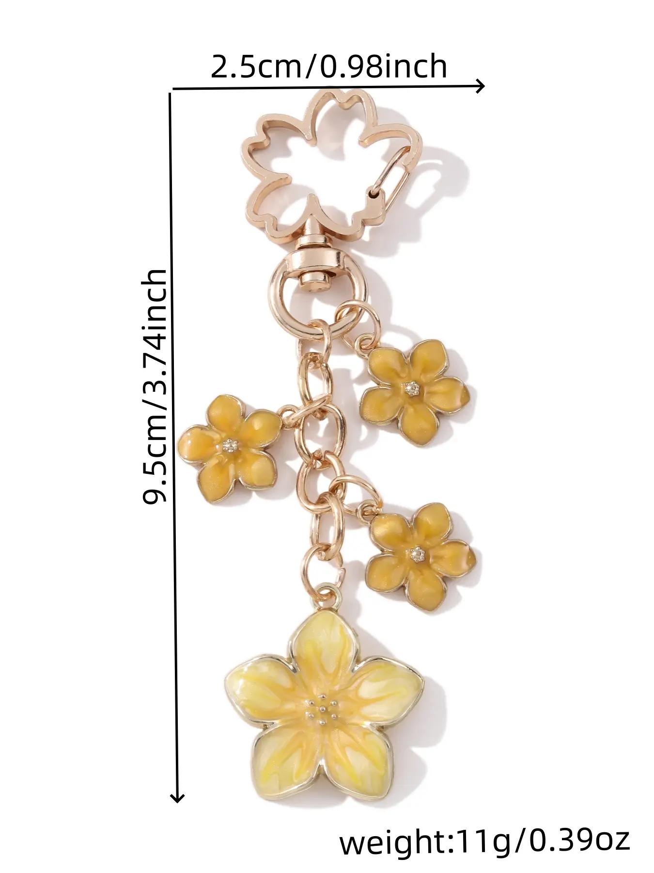 Elegant Sakura Flower Alloy Keychain, Stylish Plant Charm, Trendy Bag Pendant, Perfect Gift for Friends and Family, Memorial Present