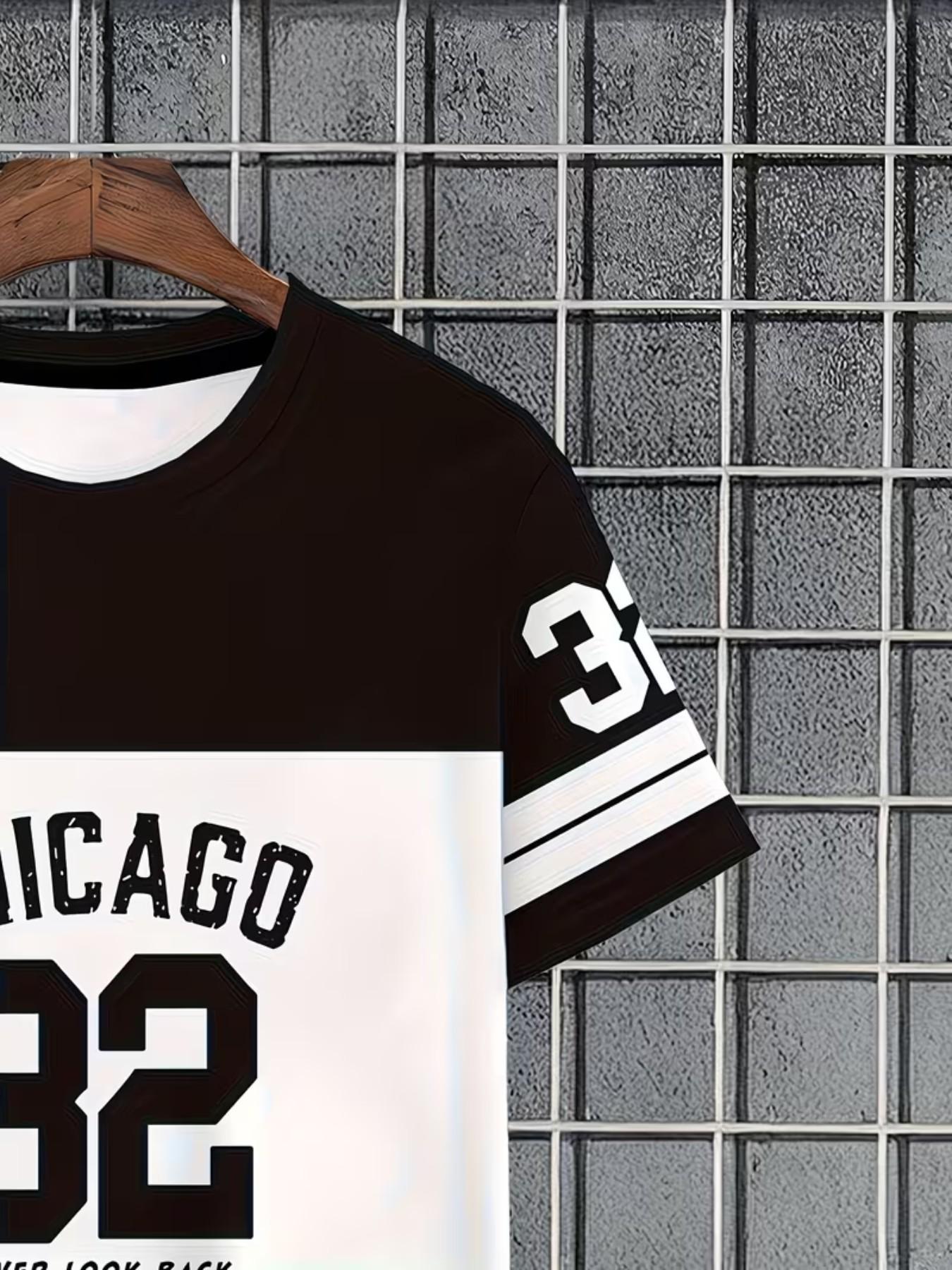 Men's Casual T-Shirt Set, Round Neck Short Sleeve and Shorts, Bold '32' Number Pattern, Breathable Regular Fit for Daily and Formal Wear