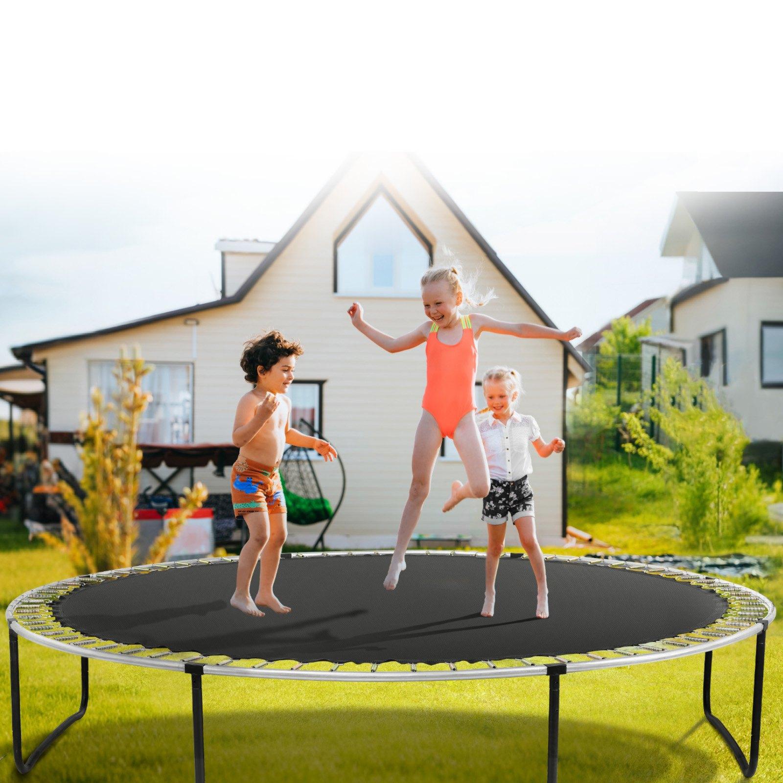 【Father's Day gift】VEVOR Replacement Trampoline Mat, Jumping Mat Fits 14ft Frame, Universal Jumping Mat for 14ft Round Trampoline, Reinforce UV-Resistant Mat with Spring Tool & Durable V-Rings, Fit 6.5"-7" Spring Lengt