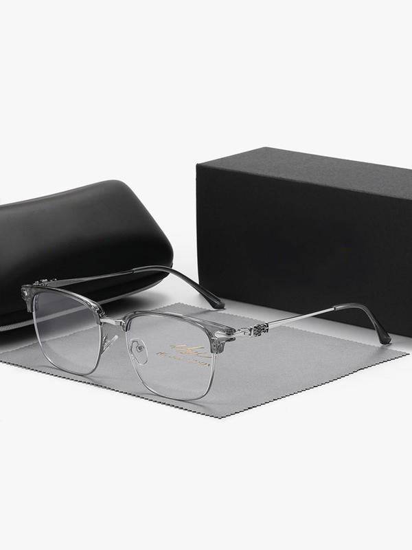 1 Pair of Simple Half Frame Blue Light Goggle Glasses, Browline Design, Unisex, Suitable for Daily, Study and Party Wear, Effective Filtering of Blue Light Anti-Radiation to Protect Your Eyesight.