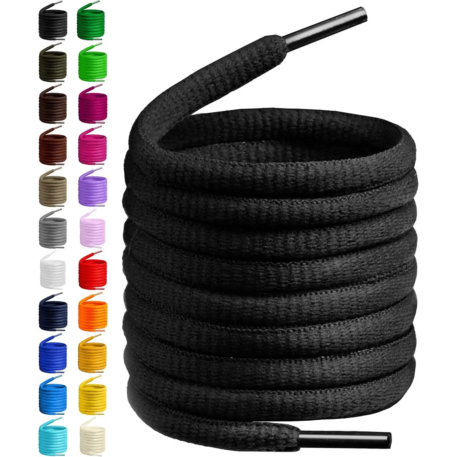 Birch Oval Shoelaces 27 Colors Half Round 1/4" Shoe Laces 4 Different Lengths