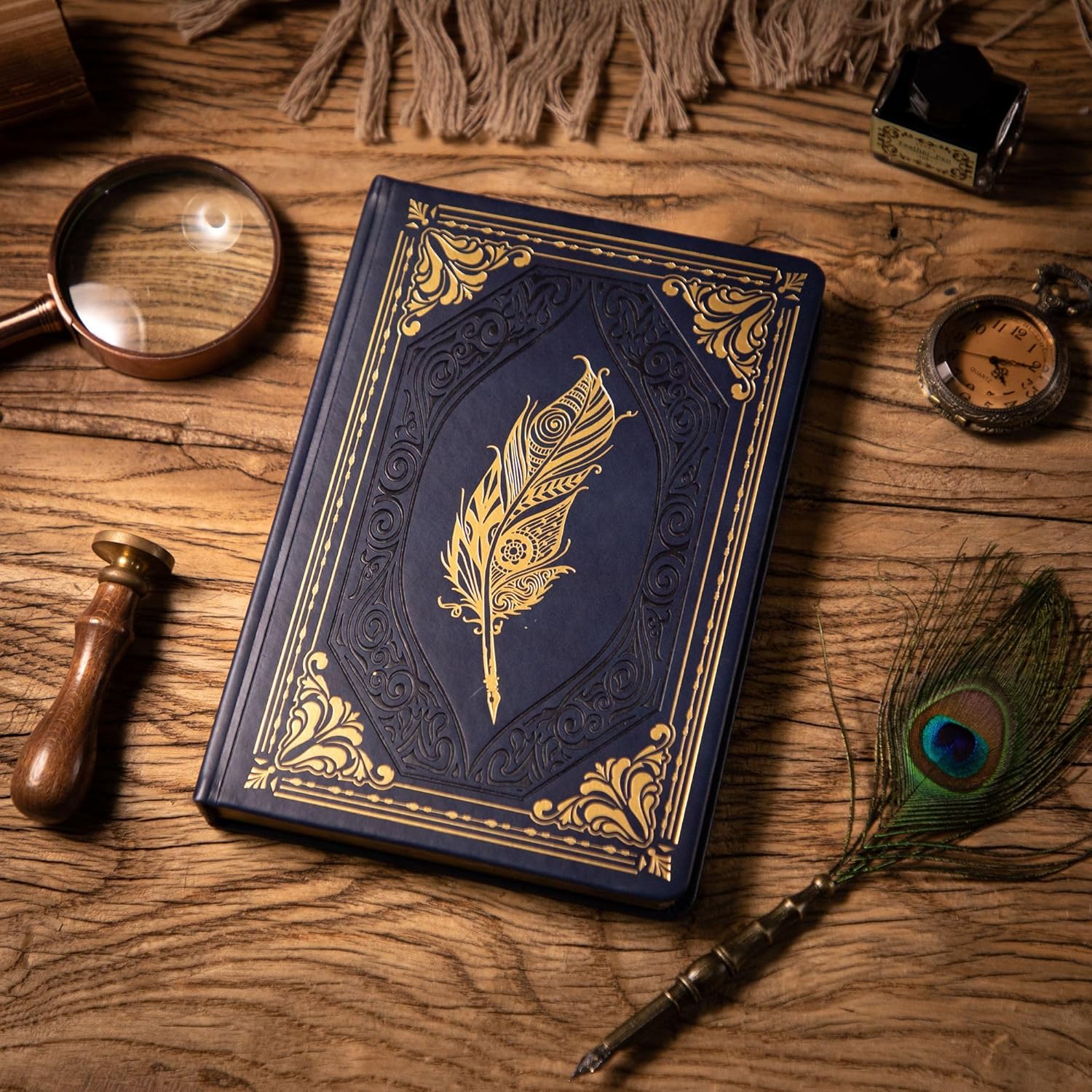 Christmas gift CAGIE 320 Pages Thick Hardcover Journaling Notebooks Vintage Leather Journal for Women Men A5 College Ruled Journals for Writing with Gift Box, 5.7 x 8.3 in Stationery Office Supplies