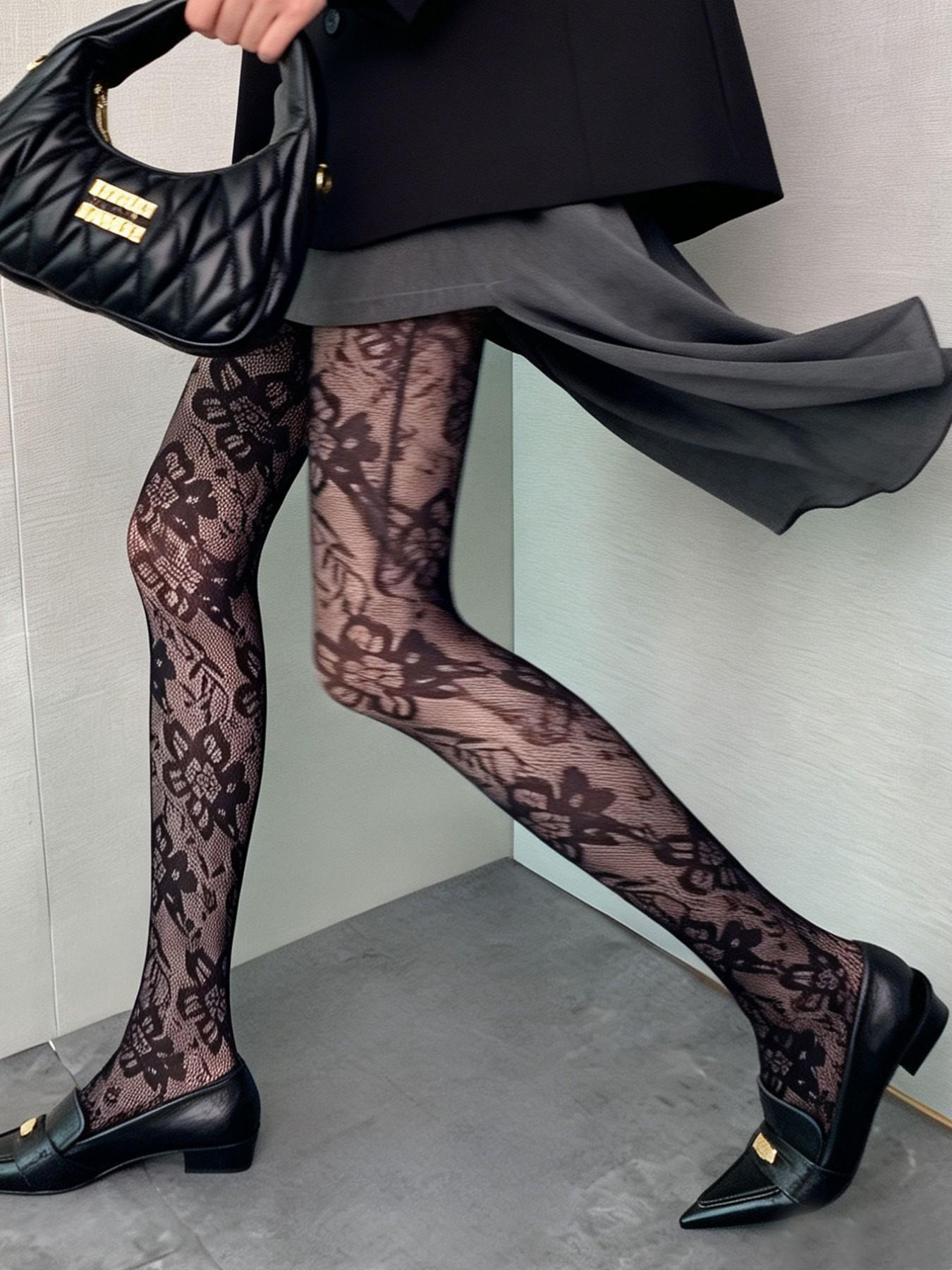 Women's High Elasticity Fishnet Stockings, & Wine Colors, Perfect for Spring & Fall Daily Wear, Comfortable Design