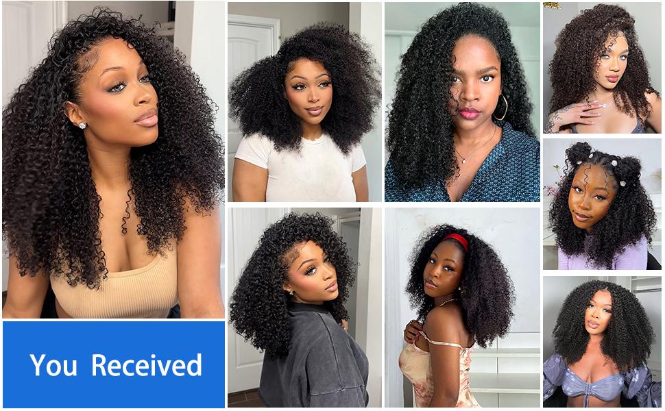 [3 In 1 Half Wig] Glueless Human Hair Wig 250% Density Human Hair Machine Made Wigs Glueless Curly Hair Half Wigs for Women 180% Density Human Hair Natural Color SpringStatements