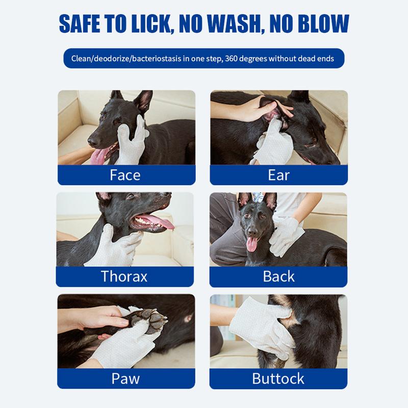 🐾 Muddy Paws Savior | 6-Pack Dog Cleaning Wipes Gloves | Quick Post Walk Dirt Remover