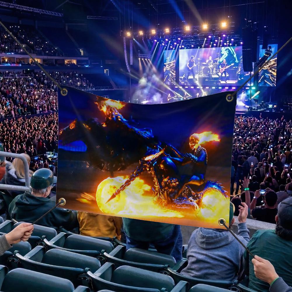 G-Ghost Rider MOVIE Flags Multi Size Atmosphere Flag, Cheerleading Hand Pulled Banner, Portable Outdoor Event Flag & Wall Decor for Sports, Parties, Home and Room Decoration