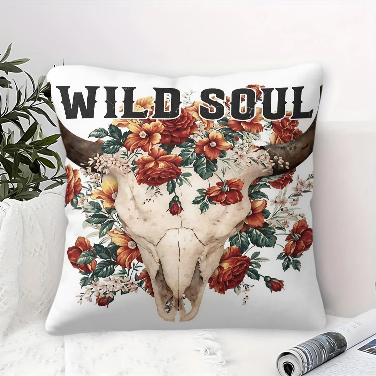 Bohemian Western Country Style Pillow, Machine Washable, Diverse Artistic Trendy Prints, Plush and Soft Filling, Universal for All Scenes and People, Sofa Decorative Cushion (Includes Pillow Insert, Removable), Home Decorative Cushion